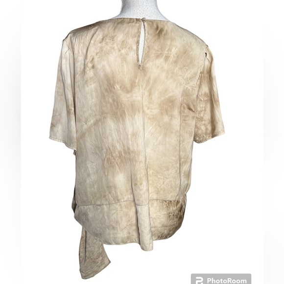 Simply Vera Vera Wang Tan Marbled Blouse - Picture 3 of 7